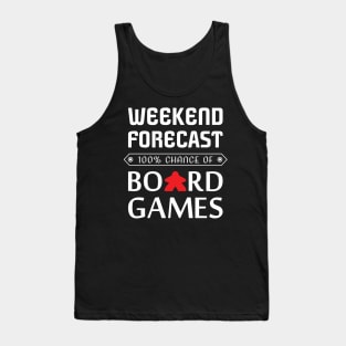 Red Meeple Weekend Forecast 100% Chance Of Board Games Tank Top